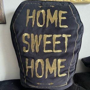 Coffin Shaped “Home Sweet Home” pillow